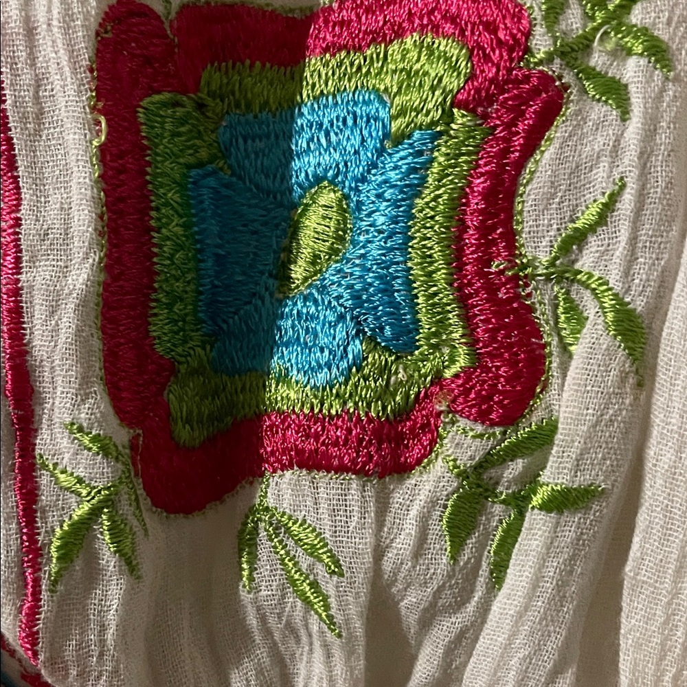 Embroidered White Women's Swim Coverup - Picture 2 of 11